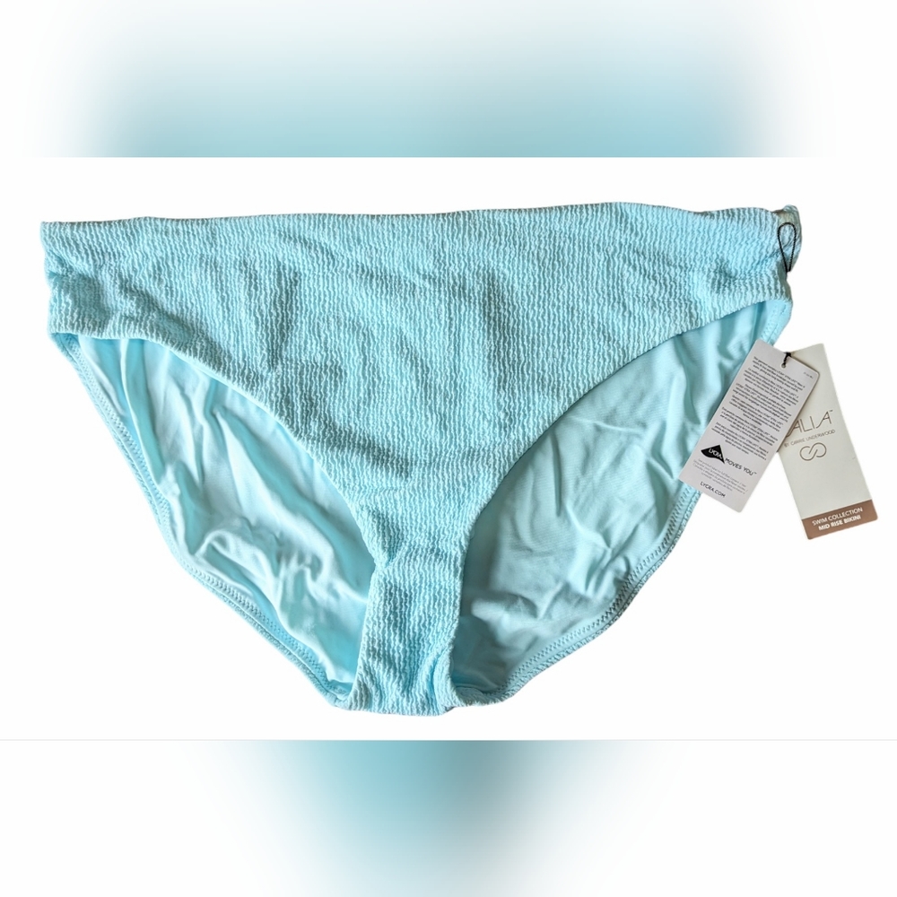 2/$30 NWT Calia Wide Band Bottom Ice Blue XL Women's Textured Mid Rise Bikini
